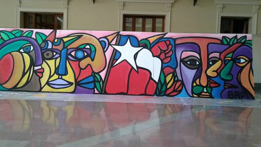 Mural colectivo de colores